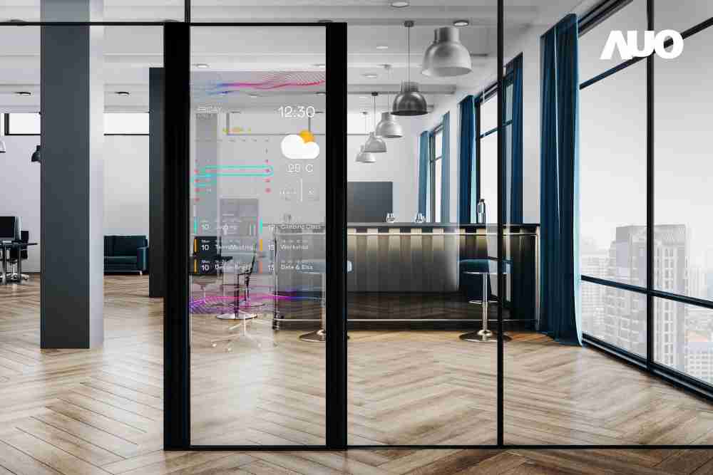 60吋Micro LED透明窗屏显示器，，，可依需求调整并延伸应用于不同场域，，，，包括汽车侧窗或家庭玄关、、、智慧橱窗、、商业展示等面向，，，，提供丰富的信息娱乐内容