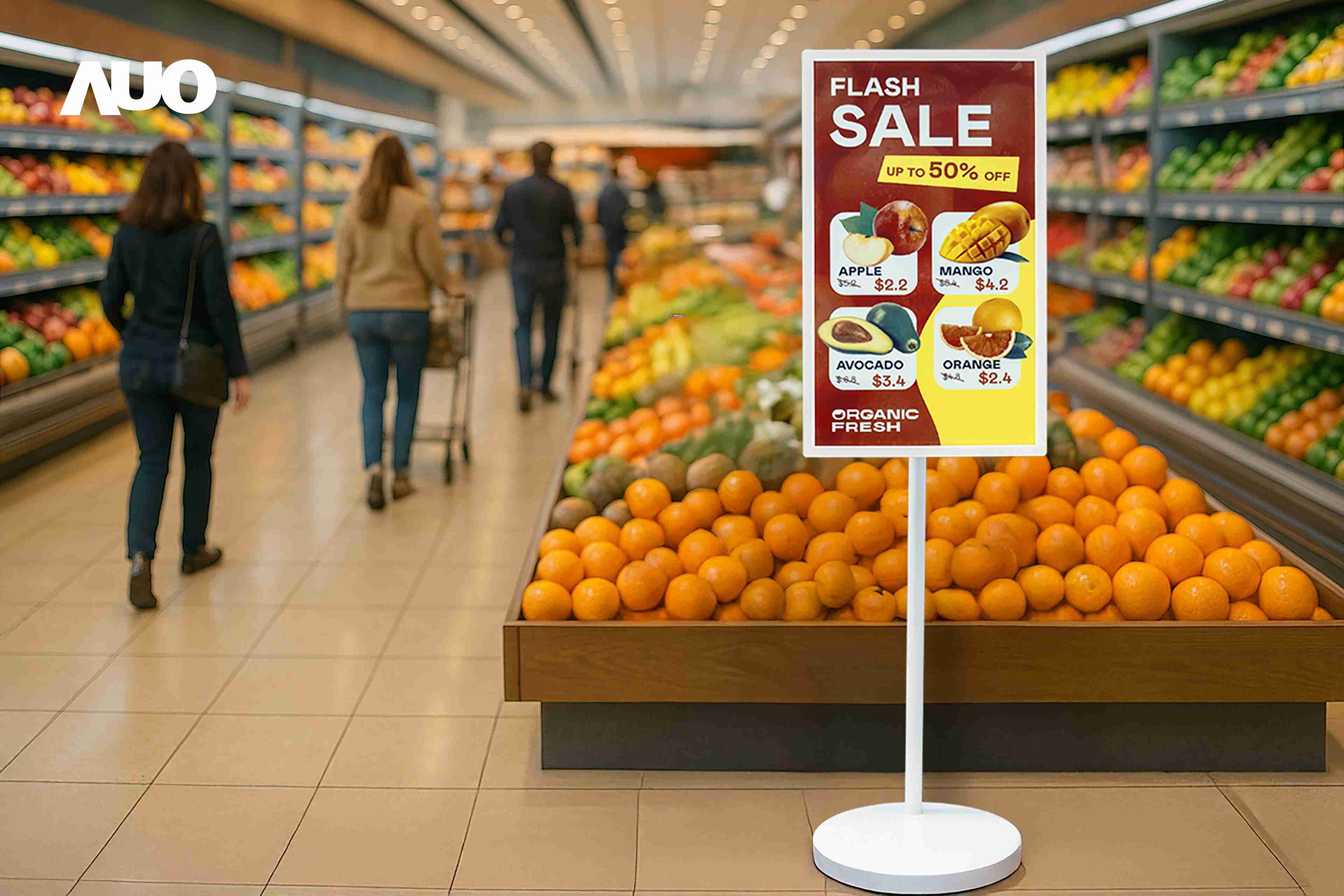 达擎首亮相低功耗、、全彩的〝aecoPost电子纸解决方案〞，，仅在更新画面时需要微量的电力驱动，，，，无需布建电线的便捷设计，，，使其可灵活应用、、、随意置放，，，，并可透过云端或行动装置app，，轻松管理及排程广告内容，，，晋升店头营销利器。。。